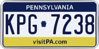 PA license plate KPG7238