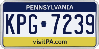 PA license plate KPG7239
