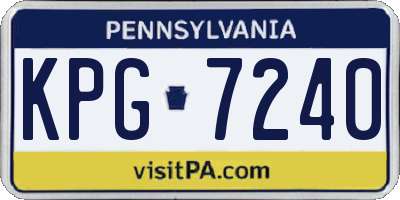 PA license plate KPG7240