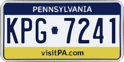 PA license plate KPG7241