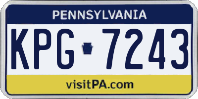 PA license plate KPG7243