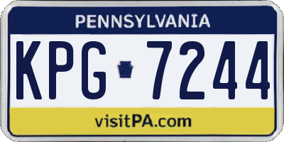 PA license plate KPG7244