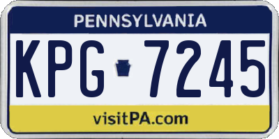 PA license plate KPG7245