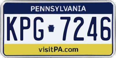 PA license plate KPG7246
