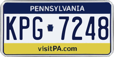 PA license plate KPG7248