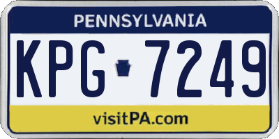 PA license plate KPG7249