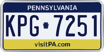 PA license plate KPG7251
