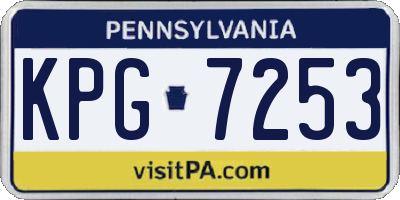PA license plate KPG7253