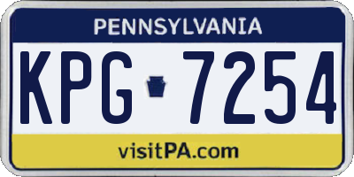 PA license plate KPG7254