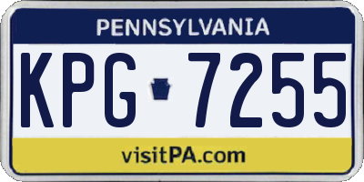 PA license plate KPG7255