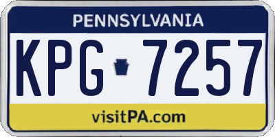 PA license plate KPG7257