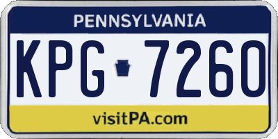 PA license plate KPG7260