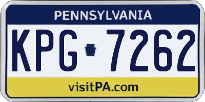 PA license plate KPG7262