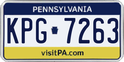 PA license plate KPG7263