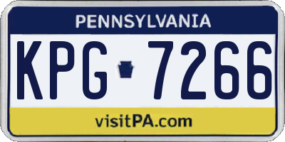 PA license plate KPG7266