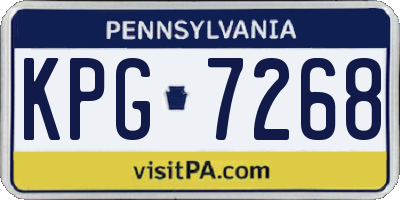 PA license plate KPG7268