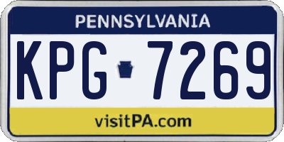 PA license plate KPG7269