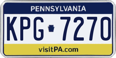 PA license plate KPG7270