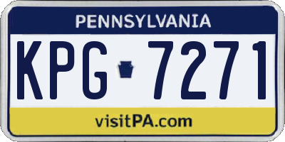 PA license plate KPG7271
