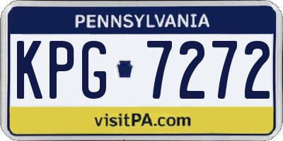 PA license plate KPG7272