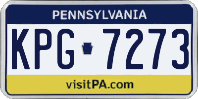 PA license plate KPG7273