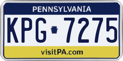 PA license plate KPG7275