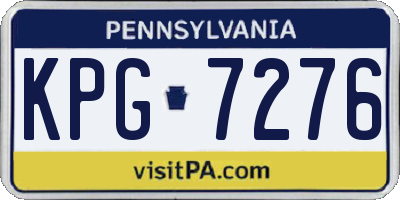PA license plate KPG7276