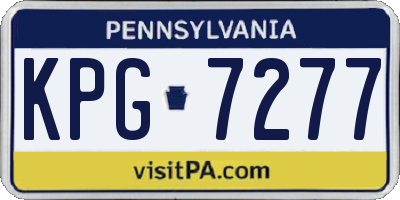 PA license plate KPG7277