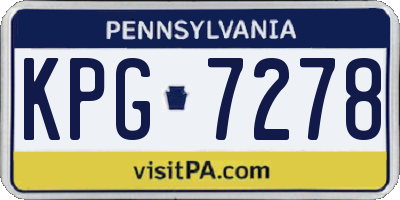 PA license plate KPG7278