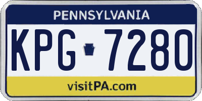 PA license plate KPG7280