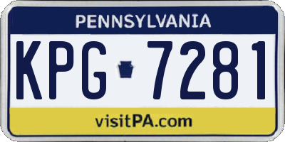 PA license plate KPG7281