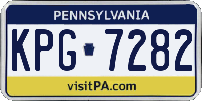 PA license plate KPG7282