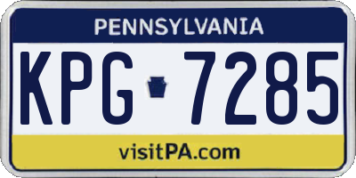 PA license plate KPG7285