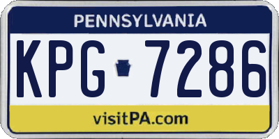PA license plate KPG7286