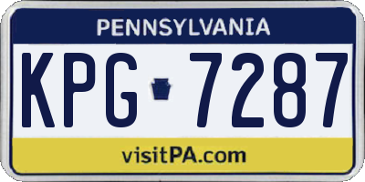 PA license plate KPG7287