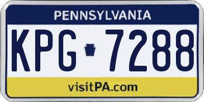 PA license plate KPG7288