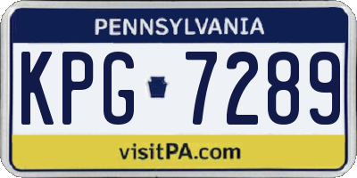 PA license plate KPG7289