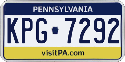 PA license plate KPG7292