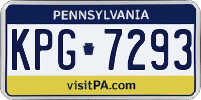PA license plate KPG7293