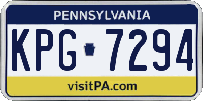PA license plate KPG7294