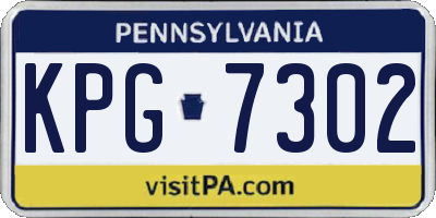 PA license plate KPG7302