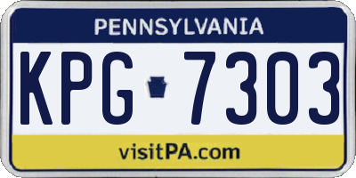 PA license plate KPG7303