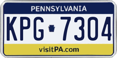 PA license plate KPG7304