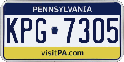 PA license plate KPG7305