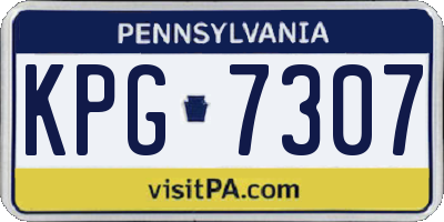 PA license plate KPG7307