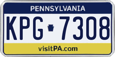 PA license plate KPG7308