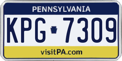PA license plate KPG7309