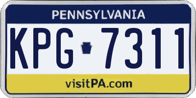 PA license plate KPG7311