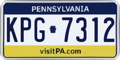 PA license plate KPG7312