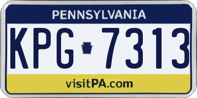 PA license plate KPG7313